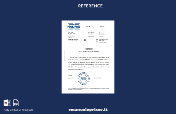 modello di riferimento Halifax del Regno Unito in stile verificato